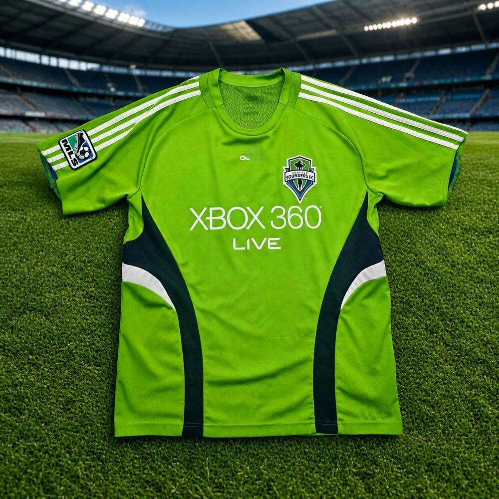 Seattle Sounders FC Authentic Team Pre Game Training MLS Soccer Jersey Large 09